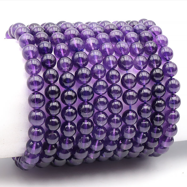 Bracelet Boule 08mm Améthyste Brésil AAA