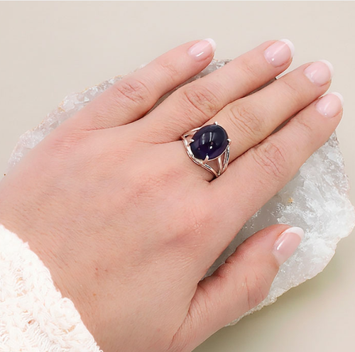 Bague Argent 925 Modèle 08 Améthyste Brésil AA