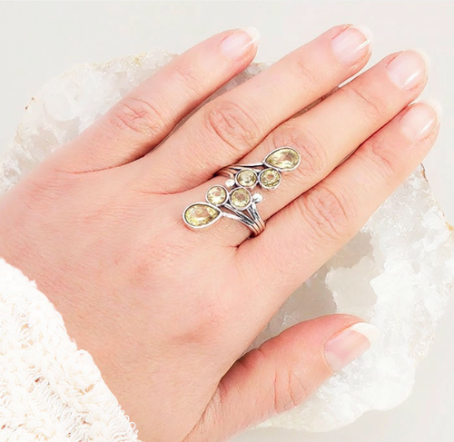 Bague Argent 925 Modèle 01 Citrine Facettée AAA
