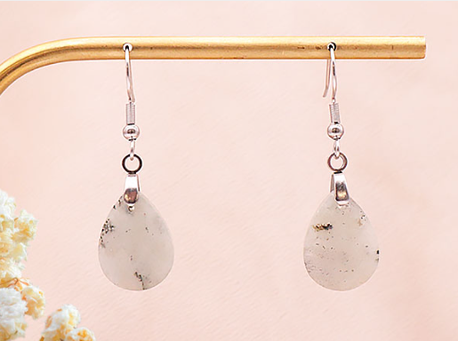 BOUCLE D'OREILLE LYOR ARGENTÉE LABRADORITE