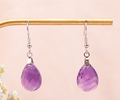 BOUCLE D'OREILLE LYOR ARGENTÉE AMÉTHYSTE AA