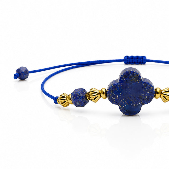 Bracelet Boréale doré en lapis-lazuli