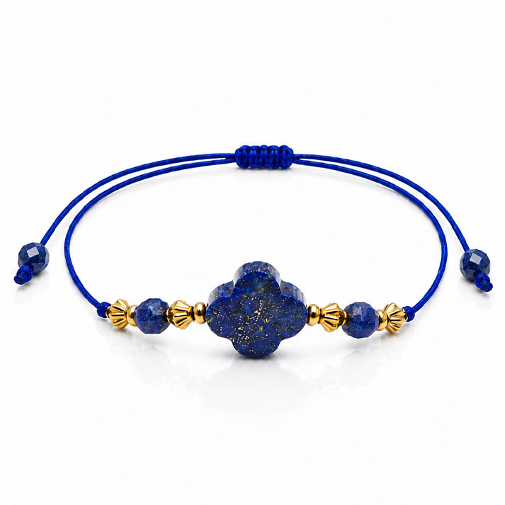 Bracelet Boréale doré en lapis-lazuli