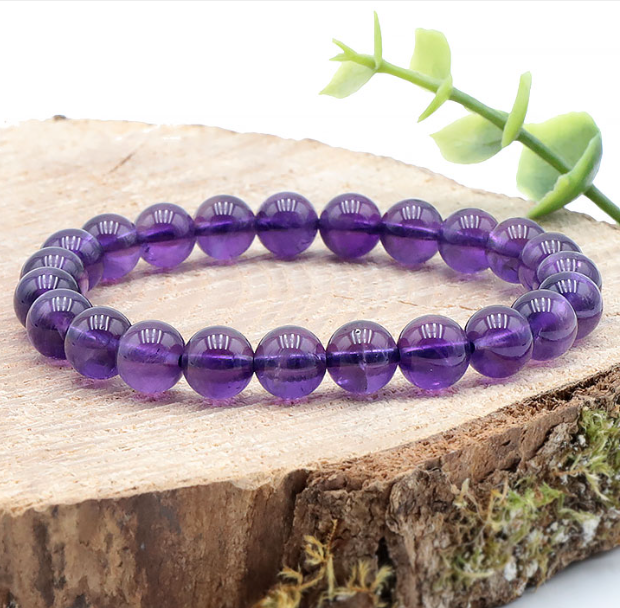 Bracelet Boule 08mm Améthyste Brésil AAA