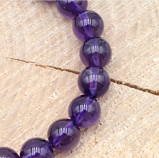 Bracelet Boule 08mm Améthyste Brésil AAA