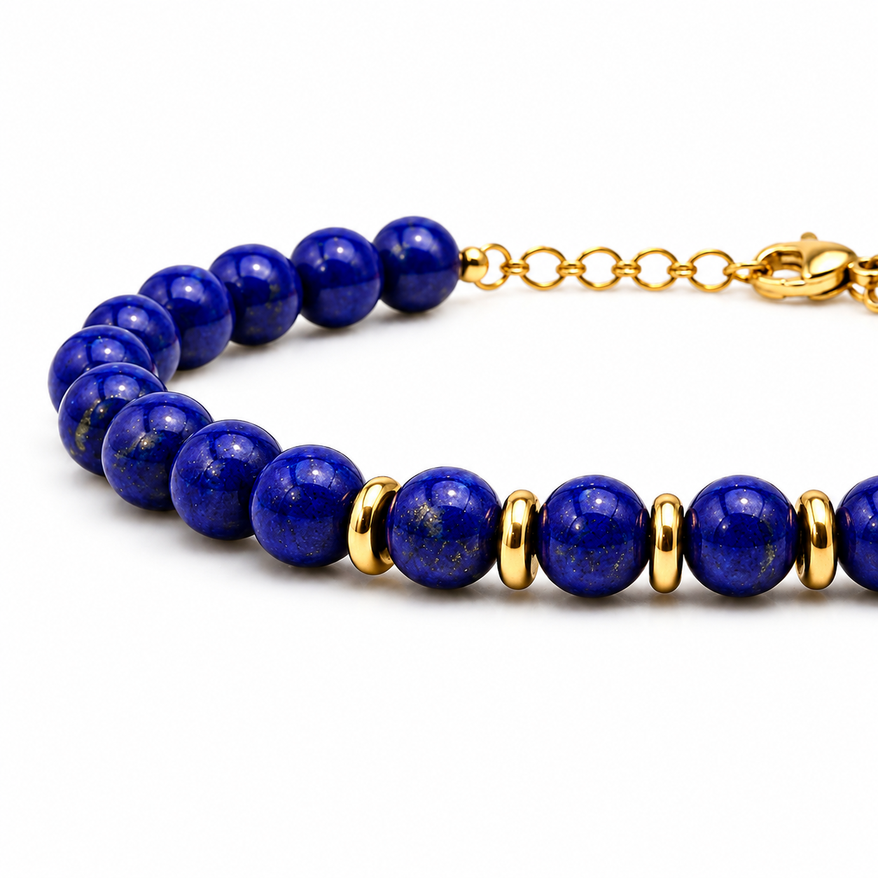 Bracelet doré – Lapis Lazuli naturel