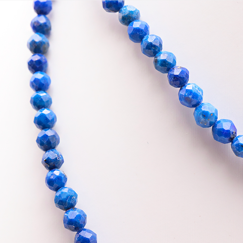 Collier Lapis Lazuli facetté 4 mm – Pierre naturelle d’Égypte