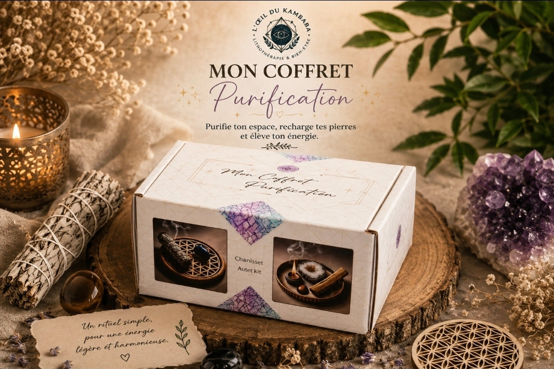 Kit de purification Sauge, fleur de vie et Obsidienne